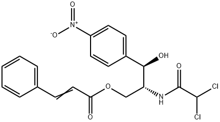 3-苯基-2-丙烯酸 (2R,3R)-2-[(二氯乙酰基)氨基]-3-羟基-3-(4-硝基苯基)丙酯, 14399-14-5, 结构式