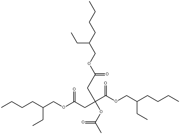 2-(アセチルオキシ)-1,2,3-プロパントリカルボン酸トリス(2-エチルヘキシル) 化学構造式