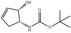 Carbamic acid, (2-hydroxy-3-cyclopenten-1-yl)-, 1,1-dimethylethyl ester, cis- Struktur