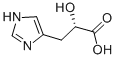 (S)-2-ヒドロキシ-3-(1H-イミダゾール-5-イル)プロピオン酸 化学構造式