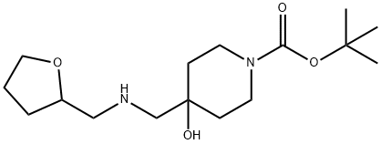 1-Butoxycarbonyl-4-{[(tetrahydrofuran-2-ylmethyl)amino]methyl}piperidin-4-ol Structure