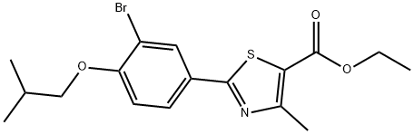 2-(3-溴-4-异丁氧基苯基)-4-甲基噻唑-5-甲酸乙酯,144060-96-8,结构式