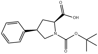 顺式-4-苯基-1,2-吡咯烷二羧酸 1-叔丁酯 结构式