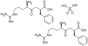(R)-α-[(3S)-3-アミノ-6-[(アミノイミノメチル)アミノ]-2-オキソヘキシル]ベンゼンプロパン酸 化学構造式
