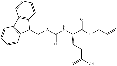 N-[(9H-フルオレン-9-イルメトキシ)カルボニル]-L-グルタミン酸1-アリル 化学構造式