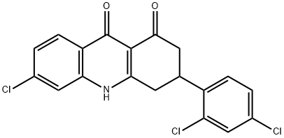 6-Chloro-3-(2,4-dichlorophenyl)-3,4-dihydro-1,9(2H,10H)-acridinedione Struktur