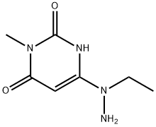 3-Methyl-6-(1-ethylhydrazino)uracil Structure