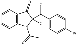 3H-Indol-3-one,  1-acetyl-2-[(4-bromophenyl)chloromethyl]-2-chloro-1,2-dihydro- Struktur