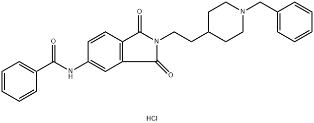 1-benzyl-4-(2-(4-(benzoylamino)phthalimido)ethyl)piperidine Structure