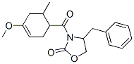 4-benzyl-3-((1-methoxy-5-methylcyclohexen-4-yl)carbonyl)-2-oxazolidinone Struktur