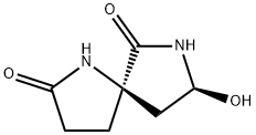 1,7-Diazaspiro[4.4]nonane-2,6-dione,8-hydroxy-,(5R-trans)-(9CI) Structure