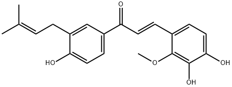 2-Propen-1-one, 3-(3,4-dihydroxy-2-Methoxyphenyl)-1-[4-hydroxy-3-(3-Methyl-2-butenyl)p henyl]-, (E)-