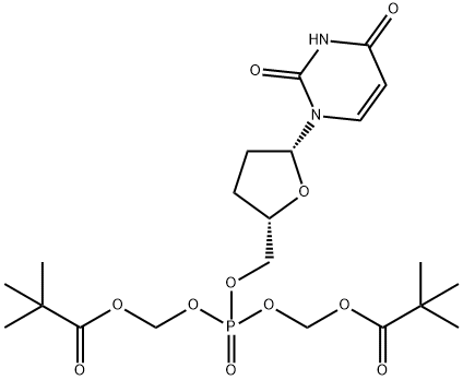 bis(pivaloyloxymethyl) 2',3'dideoxyuridine 5'-monophosphate Structure