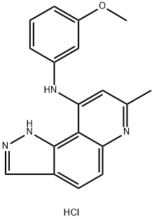 9-((3-methoxyphenyl)amino)-7-methyl-1H-pyrazolo(3,4-f)quinoline Structure