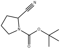 1-N-BOC-2-シアノ-ピロリジン 化学構造式