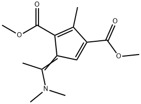 5-[1-(Dimethylamino)ethylidene]-2-methyl-1,3-cyclopentadiene-1,3-dicarboxylic acid dimethyl ester 结构式