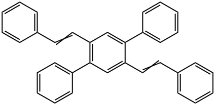 2,5-Diphenyl-1,4-bis(2-phenylethenyl)benzene 结构式