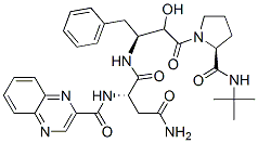 144779-91-9 (2S,3S)-3-[N-(Quinoxaline-2-carbonyl)-L-asparaginyl]amino-2-hydroxy-4- phenylbutanoyl-L-proline, tert-butylamide