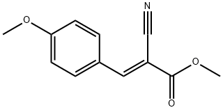 Methyl (2E)-2-cyano-3-(4-methoxyphenyl)prop-2-enoate, Methyl trans-alpha-cyano-4-methoxycinnamate, 4-[(1E)-2-Cyano-3-methoxy-3-oxoprop-1-en-1-yl]anisole Structure