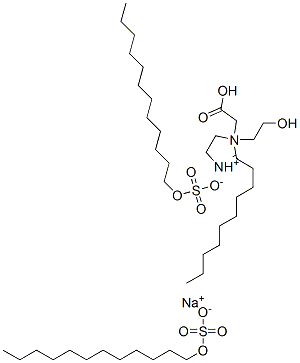 sodium 1-(carboxymethyl)-4,5-dihydro-1-(2-hydroxyethyl)-2-nonyl-1H-imidazolium dodecyl sulphate ,14482-97-4,结构式