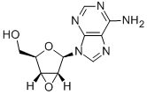 9-[(1R,5R)-4α-(ヒドロキシメチル)-3,6-ジオキサビシクロ[3.1.0]ヘキサン-2α-イル]-9H-プリン-6-アミン 化学構造式