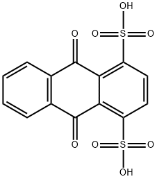 9,10-ジヒドロ-9,10-ジオキソアントラセン-1,4-ジスルホン酸 化学構造式