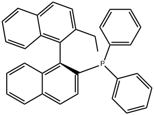 (S)-2-Diphenyphosphino-2'-ethyl-1,1'-binaphthyl 化学構造式
