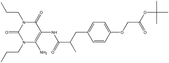 Acetic  acid,  [4-[3-[(6-amino-1,2,3,4-tetrahydro-2,4-dioxo-1,3-dipropyl-5-pyrimidinyl)amino]-2-methyl-3-oxopropyl]phenoxy]-,  1,1-dimethylethyl  ester,  (-)- Structure