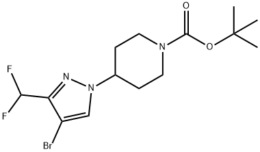 叔丁基 4-[4-溴-3-(二氟甲基)吡唑-1-基]哌啶-1-羧酸酯, 1449117-47-8, 结构式