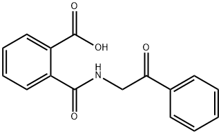 2-[(2-氧代-2-苯基-乙基)氨基甲酰]苯甲酸, 14498-33-0, 结构式
