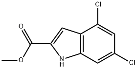 1H-Indole-2-carboxylic acid, 4,6-dichloro-, Methyl ester 化学構造式