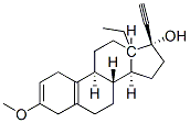 13-ethyl-3-methoxy-18,19-dinor-17alpha-pregna-2,5(10)-dien-20-yn-17-ol Struktur