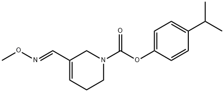 1(2H)-Pyridinecarboxylic acid, 3,6-dihydro-5-((methoxyimino)methyl)-,  4-(1-methylethyl)phenyl ester, (E)-,145071-49-4,结构式