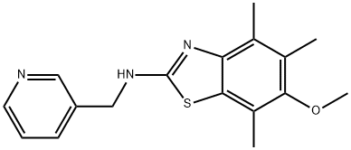 2-Benzothiazolamine,  6-methoxy-4,5,7-trimethyl-N-(3-pyridinylmethyl)- Struktur
