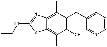 6-Benzothiazolol,  2-(ethylamino)-4,7-dimethyl-5-(3-pyridinylmethyl)- 化学構造式