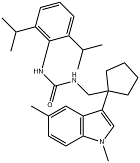 N(sup1)-(2,6-Diisopropylphenyl)-N(sup2)-(1-(1,5-디메틸-3-인돌릴)사이클로펜틸메틸)우레아