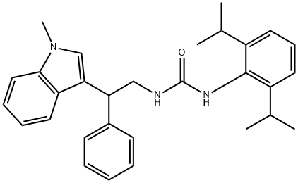 3-(2,6-dipropan-2-ylphenyl)-1-[2-(1-methylindol-3-yl)-2-phenyl-ethyl]u rea,145131-30-2,结构式