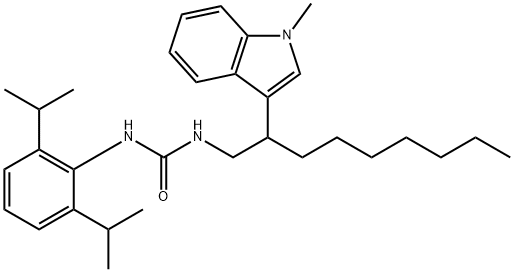 3-(2,6-dipropan-2-ylphenyl)-1-[2-(1-methylindol-3-yl)nonyl]urea 化学構造式