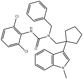 145131-56-2 1-benzyl-3-(2,6-dichlorophenyl)-1-[[1-(1-methylindol-3-yl)cyclopentyl] methyl]urea