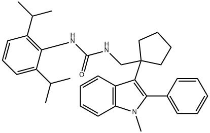 145131-60-8 3-(2,6-dipropan-2-ylphenyl)-1-[[1-(1-methyl-2-phenyl-indol-3-yl)cyclop entyl]methyl]urea