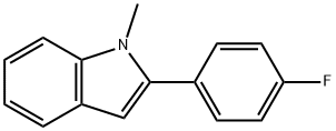 2-(4-fluorophenyl)-1-methyl-1H-indole Struktur