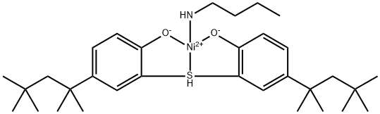 [2,2'-チオビス(4-t-オクチルフェノレート)]-n-ブチルアミン-ニッケル(Ⅱ) 化学構造式