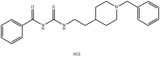 N-[2-(1-benzyl-4-piperidyl)ethylthiocarbamoyl]benzamide hydrochloride Structure