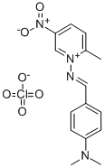 Pyridinium, 1-(((4-(dimethylamino)phenyl)methylene)amino)-2-methyl-5-n itro-, perchlorate Structure