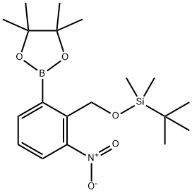 叔丁基二甲基(2-硝基-6-(4,4,5,5-四甲基-1,3,2-二氧杂环戊硼烷-2-基)苄氧基)硅烷, 1452556-16-9, 结构式