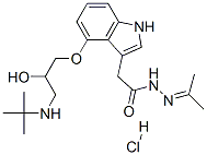 2-[4-[2-hydroxy-3-(tert-butylamino)propoxy]-1H-indol-3-yl]-N-(propan-2 -ylideneamino)acetamide hydrochloride Structure