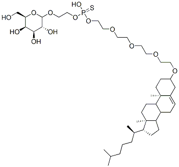 O-(11-(5-cholesten-3-yloxy)3,6,9-trioxaundecyl) O-(2-(galactopyranosyloxy)ethyl) phosphorothioate Structure