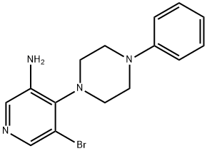 5-ブロモ-4-(4-フェニル-1-ピペラジニル)-3-ピリジンアミン 化学構造式