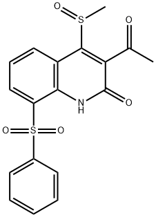 145499-90-7 2(1H)-Quinolinone,  3-acetyl-4-(methylsulfinyl)-8-(phenylsulfonyl)-