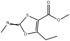 1,3-Oxathiole-4-carboxylicacid,5-ethyl-2-(methylimino)-,methylester(9CI) Structure